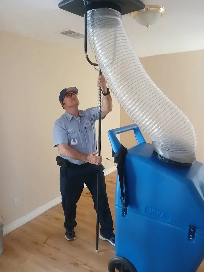 Mini Split Installation technician using HEPA equipment in Petaluma